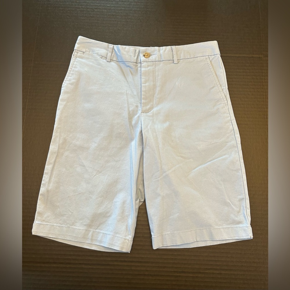 POLO Ralph Lauren Shorts Youth Boys 14 Light Blue Khaki Chino Flat Front Cotton